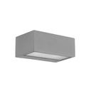 APLIQUE PARED NEMESIS CUAD. 1x100W  IP44 GRIS.