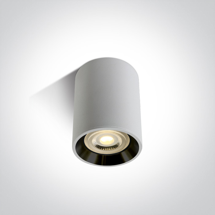 [212105ALWB] APLIQUE TECHO CIL. 1xGU10 MAX.10W IP20 ONE LIGHT. (Blanco)