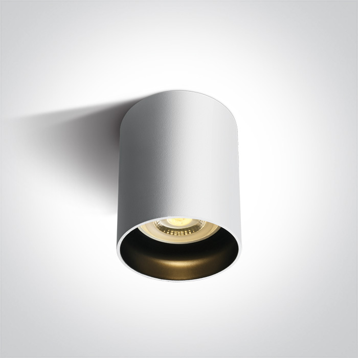 [212105NW] APLIQUE TECHO CIL. 1xGU10 MAX.10W IP20 ONE LIGHT. (Blanco)
