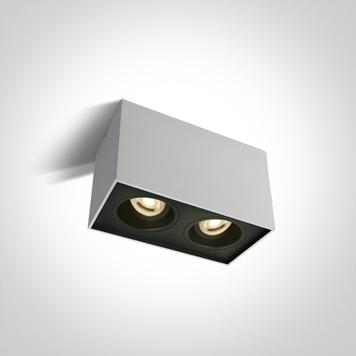 [212205YAW] APLIQUE TECHO REC. 2xGU10 MAX.10W IP20 ONE LIGHT. (Blanco)