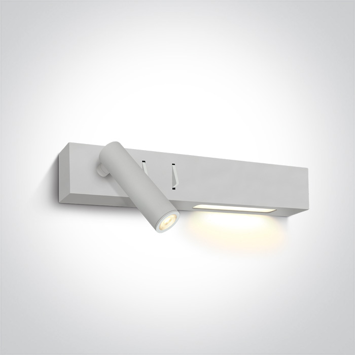 APLIQUE PARED LED 3W+6W 3000K IP20  REC. ONE LIGHT. (L)