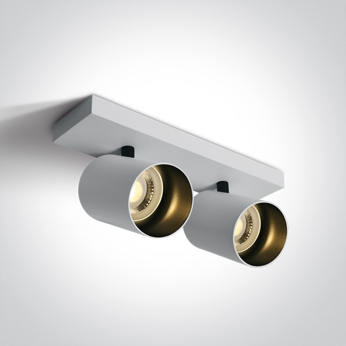 APLIQUE PARED O TECHO SPOTS 2xGU10 MAX.10W IP20 ONE LIGHT.