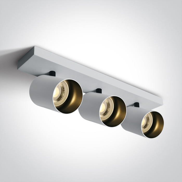 APLIQUE PARED O TECHO SPOTS 3xGU10 MAX.10W IP20 ONE LIGHT.