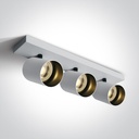 APLIQUE PARED O TECHO SPOTS 3xGU10 MAX.10W IP20 ONE LIGHT.