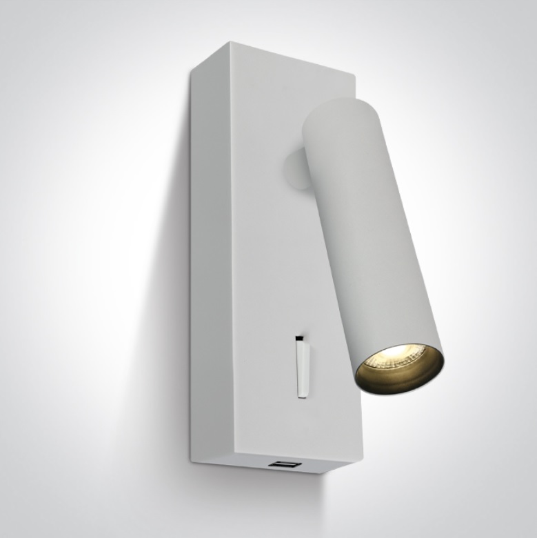 [265742WW] APLIQUE PARED SPOT LED 3W 3000K IP20 SWITCH ON /OFF ONE LIGHT. (Blanco)