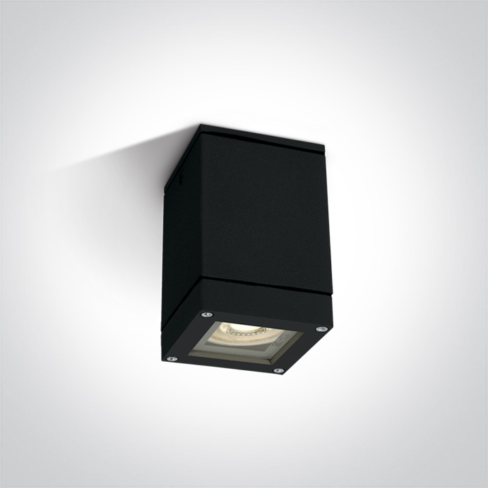[267130DB] APLIQUE TECHO REC. 1xGU10 MAX.10W IP54 ONE LIGHT. (Negro)