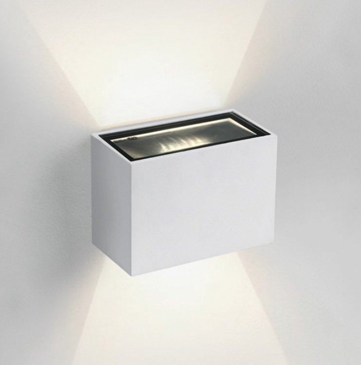 [267374WW] APLIQUE PARED REC. LED 2x3W 3000K IP54 ONE LIGHT. (Blanco)