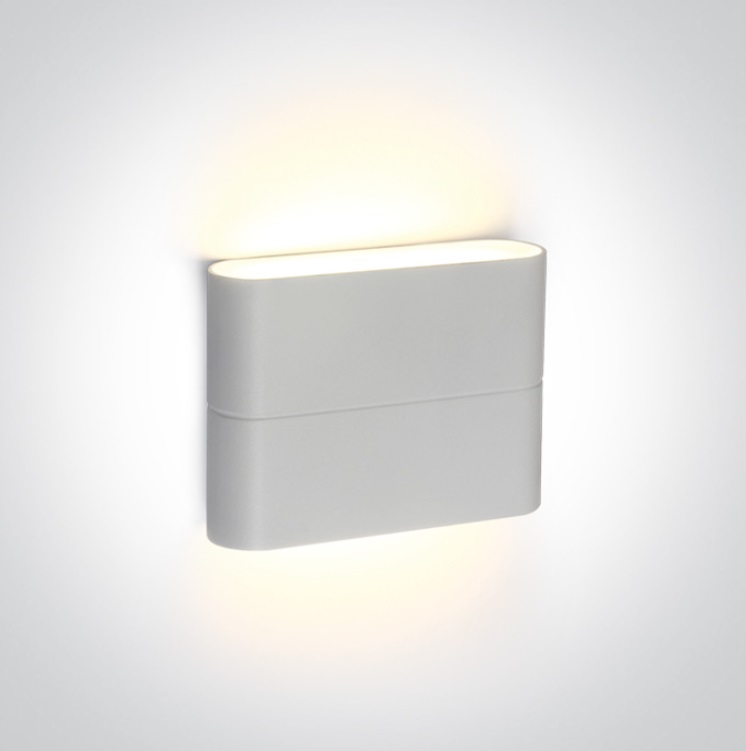[267376WW] APLIQUE PARED REC. LED 2x3W 3000K IP54 ONE LIGHT. (Blanco)