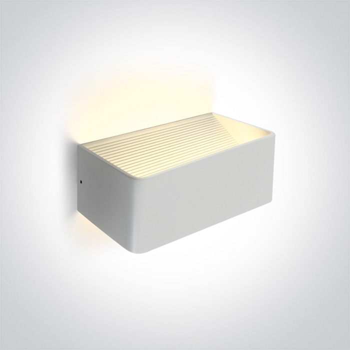 [267466BWW] APLIQUE PARED REC. LED 6W 3000K IP20 ONE LIGHT. (Blanco)