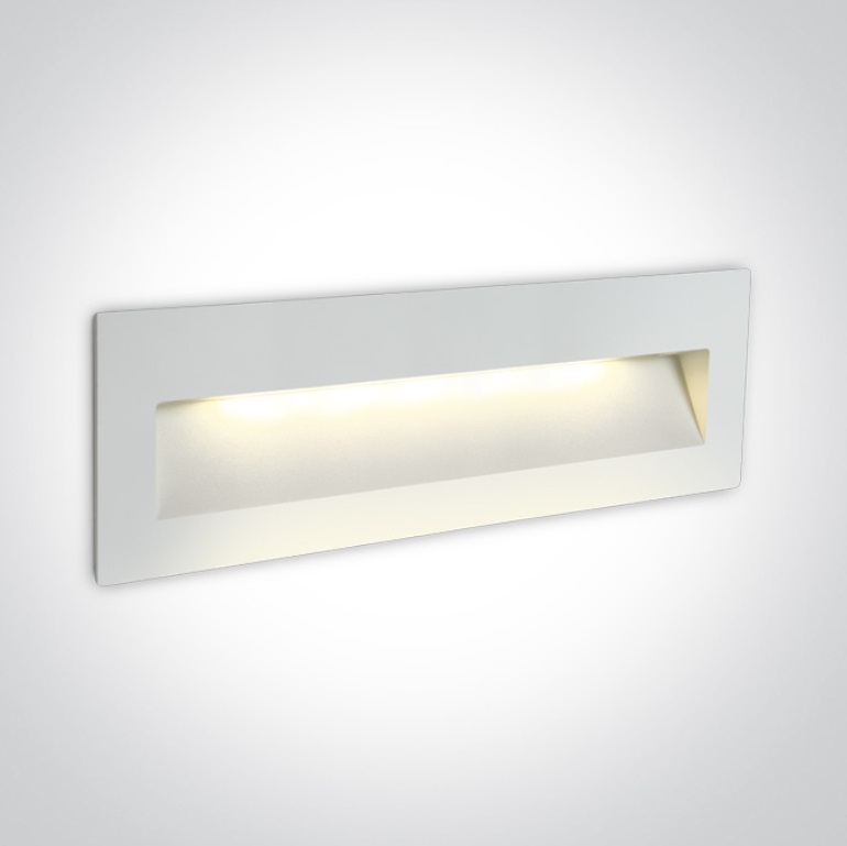 [268068CWW] EMB. PARED REC. LED 7W 3000K IP65 ONE LIGHT. (Blanco)
