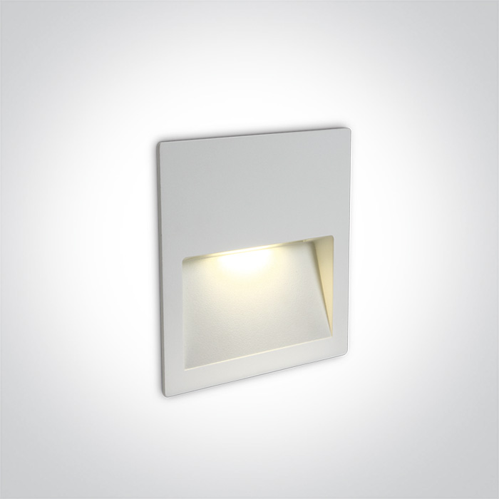 [268068AWW] EMB. PARED CUAD. LED 4W 3000K IP65 ONE LIGHT. (Blanco)