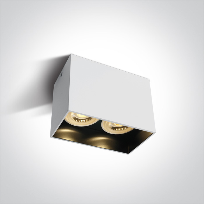 [212205NAW] APLIQUE TECHO REC. 2xGU10 MAX.10W IP20 ONE LIGHT. (Blanco)