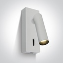 [65746AWW] APLIQUE PARED LED 3W IP20 LECTURA CON USB ONE. (Blanco)