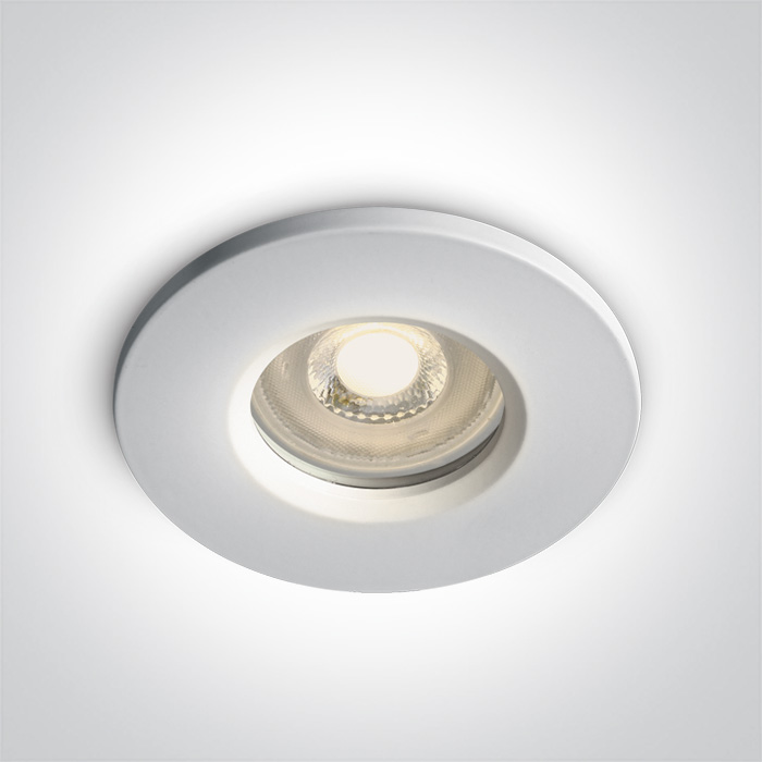 [210105R1W] DOWNLIGHT CIRC. 1xGU10 MAX.10W IP65 ONE LIGHT. (Blanco)