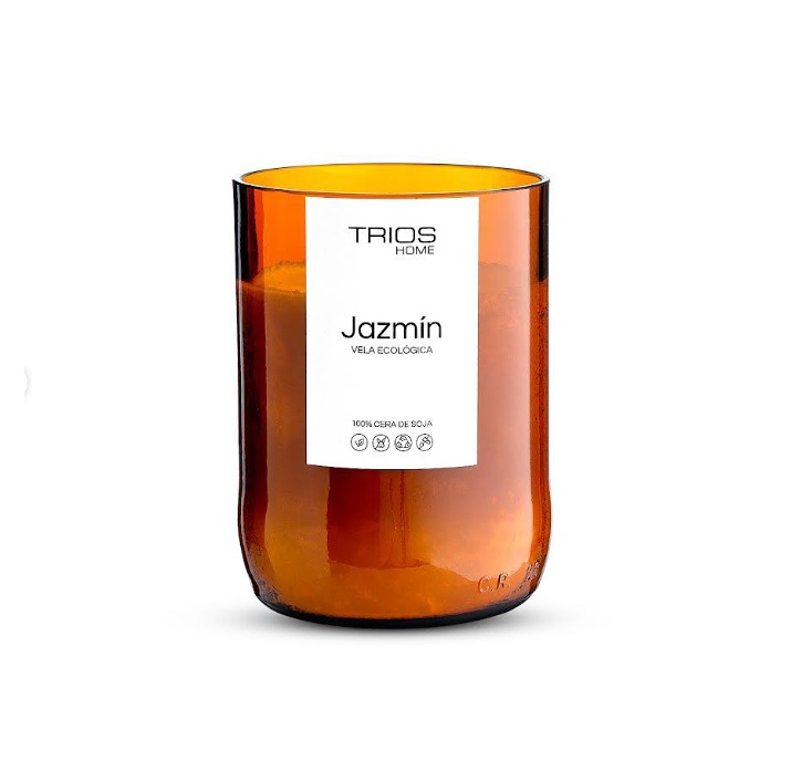 VELA DE SOJA AMBAR 220G JAZMIN TRIOS HOME