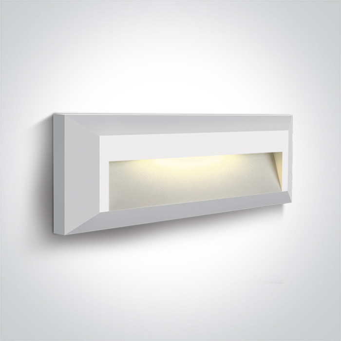 [267388CWW] APLIQUE PARED REC. LED 2W 3000K IP65 ONE LIGHT. (Blanco)
