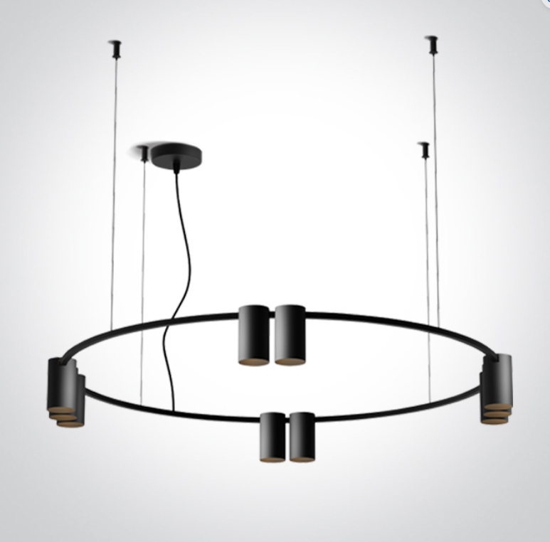 [263146CB] COLGANTE C/SPOTS CIRC. 10xGU10 MAX.7W IP20 ONE LIGHT.