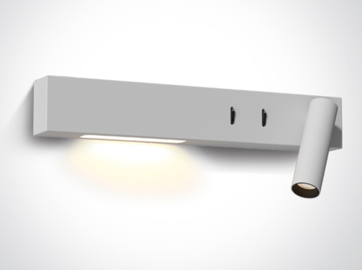 [265146AWW] APLIQUE PARED REC. LED 3W 6W 3000K IP20 ONE LIGHT. (Blanco)