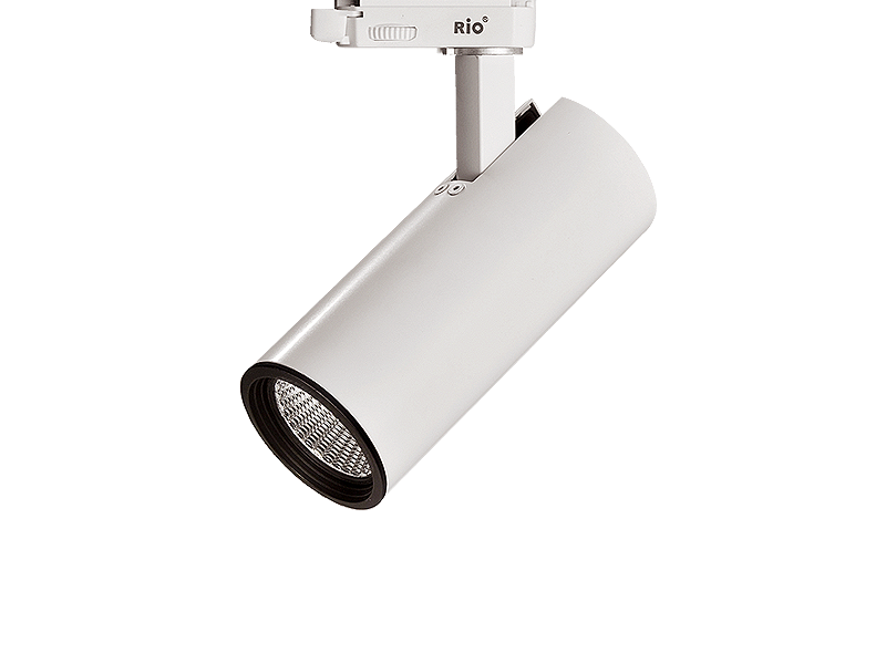 PROYECTOR P/RIEL LED 12W 3000K 24° CRI90 IP20 DIM. RIO.