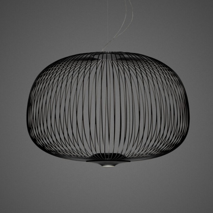 [69FN2640073D20] COLGANTE LED 30W SPOKES 3 FOSCARINI. (Negro)