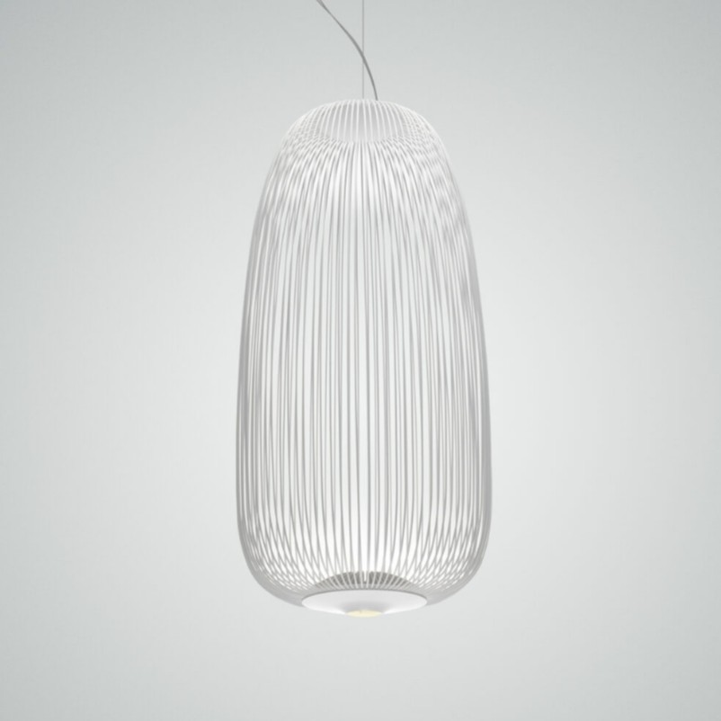 [69FN2640071DR110] COLGANTE SPOKES 1 LED FOSCARINI. (Blanco)