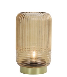 [601859161] LAMPARA DE MESA LED LIPA GLASS BROWN 16*26.5cm LL.