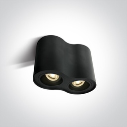 [212205YB] APLIQUE TECHO 2xGU10 240V 2x10W IP20 NEGRO ORIENTABLE ONE.