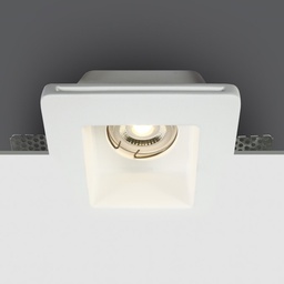 [250105GT2] EMB. TECHO 1xGU10 240V 10W BLANCO GYPSUM CUADRADO ONE.