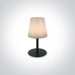 [261084B] LAMPARA DE MESA LED 2W 3000K IP44 BLACK RECARGABLE USB ONE.