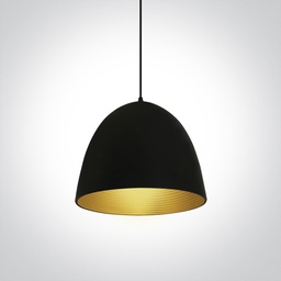 [263016ABBS] COLGANTE 1xE27 20W Ø30cm NEGRO REFLECTOR BRONCE ONE.