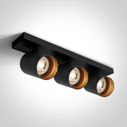 APLIQUE PARED O TECHO SPOTS 3xGU10 MAX.10W IP20 ONE LIGHT.