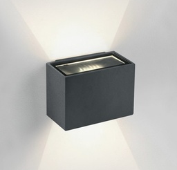 APLIQUE PARED REC. LED 2x3W 3000K IP54 ONE LIGHT.