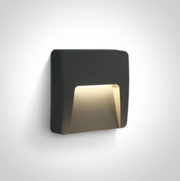 APLIQUE PARED CUAD. LED 3W 3000K IP65 ONE LIGHT.